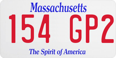 MA license plate 154GP2