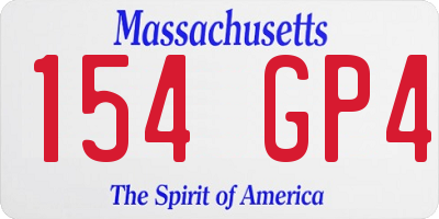 MA license plate 154GP4