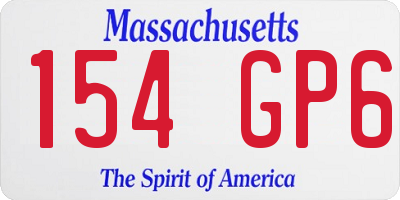 MA license plate 154GP6