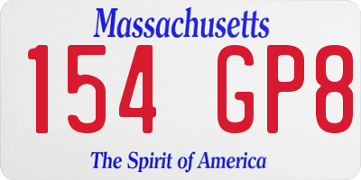 MA license plate 154GP8