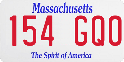 MA license plate 154GQ0