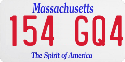 MA license plate 154GQ4
