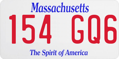 MA license plate 154GQ6
