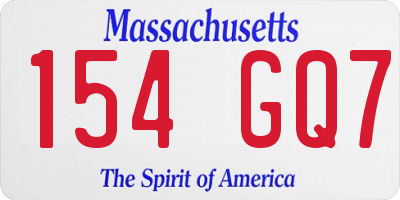 MA license plate 154GQ7