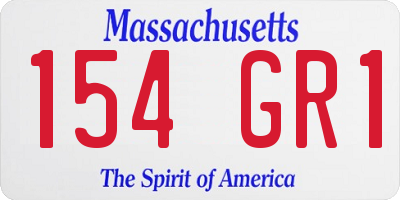 MA license plate 154GR1