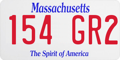 MA license plate 154GR2