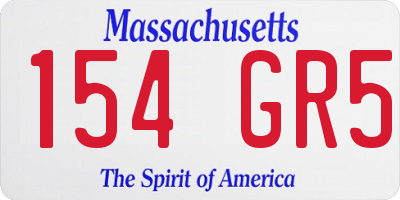 MA license plate 154GR5