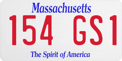 MA license plate 154GS1