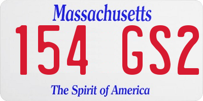 MA license plate 154GS2