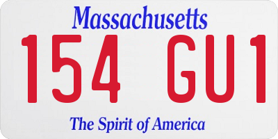 MA license plate 154GU1