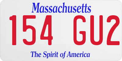 MA license plate 154GU2