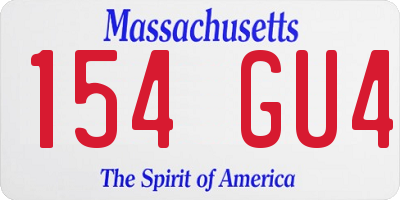 MA license plate 154GU4
