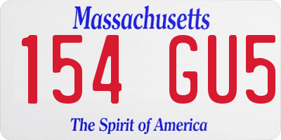 MA license plate 154GU5