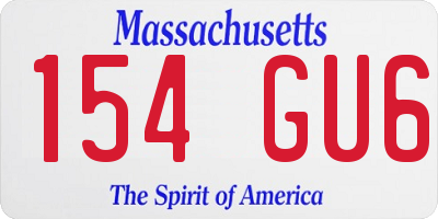MA license plate 154GU6