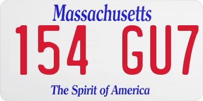 MA license plate 154GU7