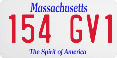 MA license plate 154GV1