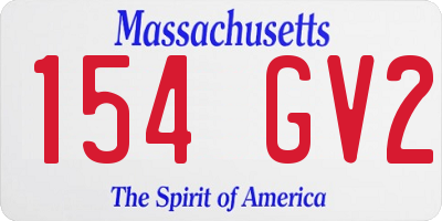 MA license plate 154GV2