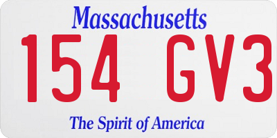 MA license plate 154GV3