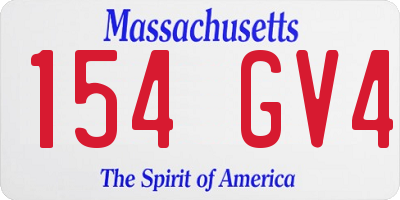 MA license plate 154GV4
