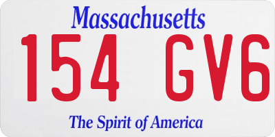 MA license plate 154GV6