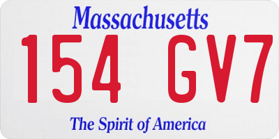 MA license plate 154GV7