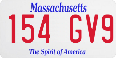 MA license plate 154GV9