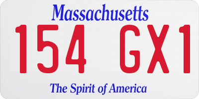 MA license plate 154GX1
