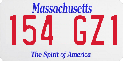 MA license plate 154GZ1