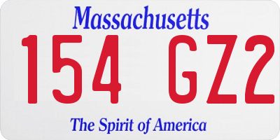 MA license plate 154GZ2
