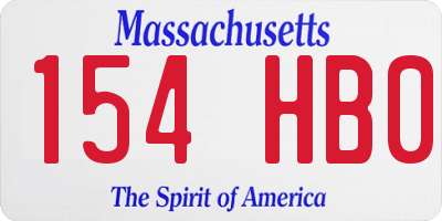 MA license plate 154HB0