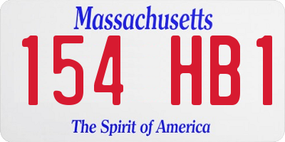 MA license plate 154HB1