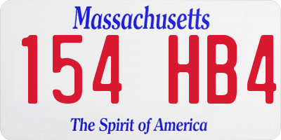 MA license plate 154HB4