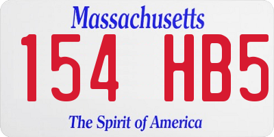 MA license plate 154HB5