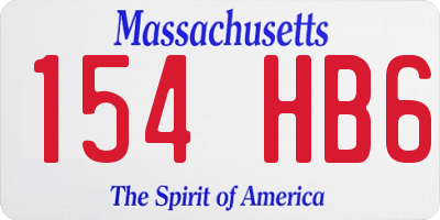 MA license plate 154HB6