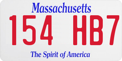 MA license plate 154HB7