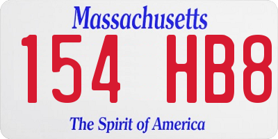 MA license plate 154HB8