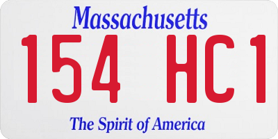 MA license plate 154HC1