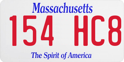 MA license plate 154HC8