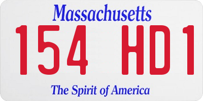 MA license plate 154HD1