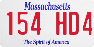 MA license plate 154HD4