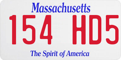 MA license plate 154HD5
