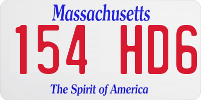 MA license plate 154HD6