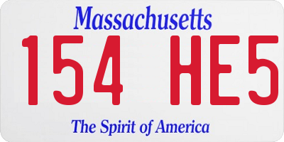 MA license plate 154HE5