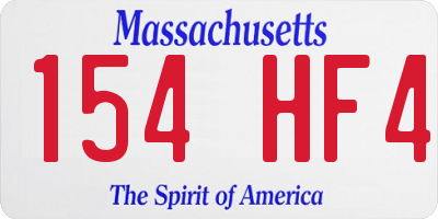 MA license plate 154HF4