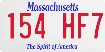 MA license plate 154HF7