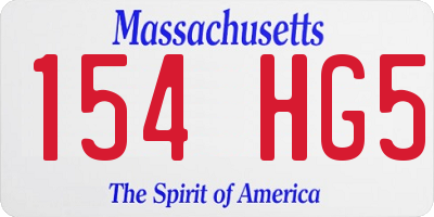 MA license plate 154HG5