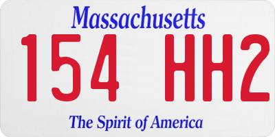 MA license plate 154HH2