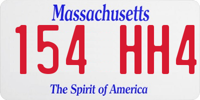 MA license plate 154HH4