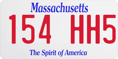 MA license plate 154HH5