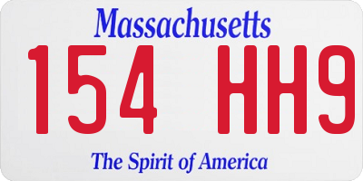 MA license plate 154HH9
